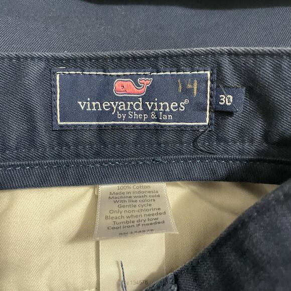 Vineyard Vines Mens Shorts Size 30 Club Short Navy Blue Cotton Mid Rise Zip Fly - Picture 4 of 12
